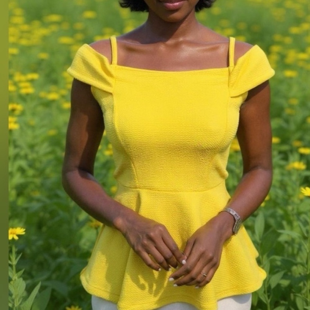 Suzy Shier Vibrant Yellow Blouse